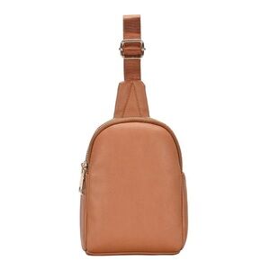 Madison West Tan Faux Leather Crossbody Bag